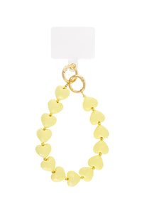 Handyanhänger "gldLINDA" mit gelben Herzen