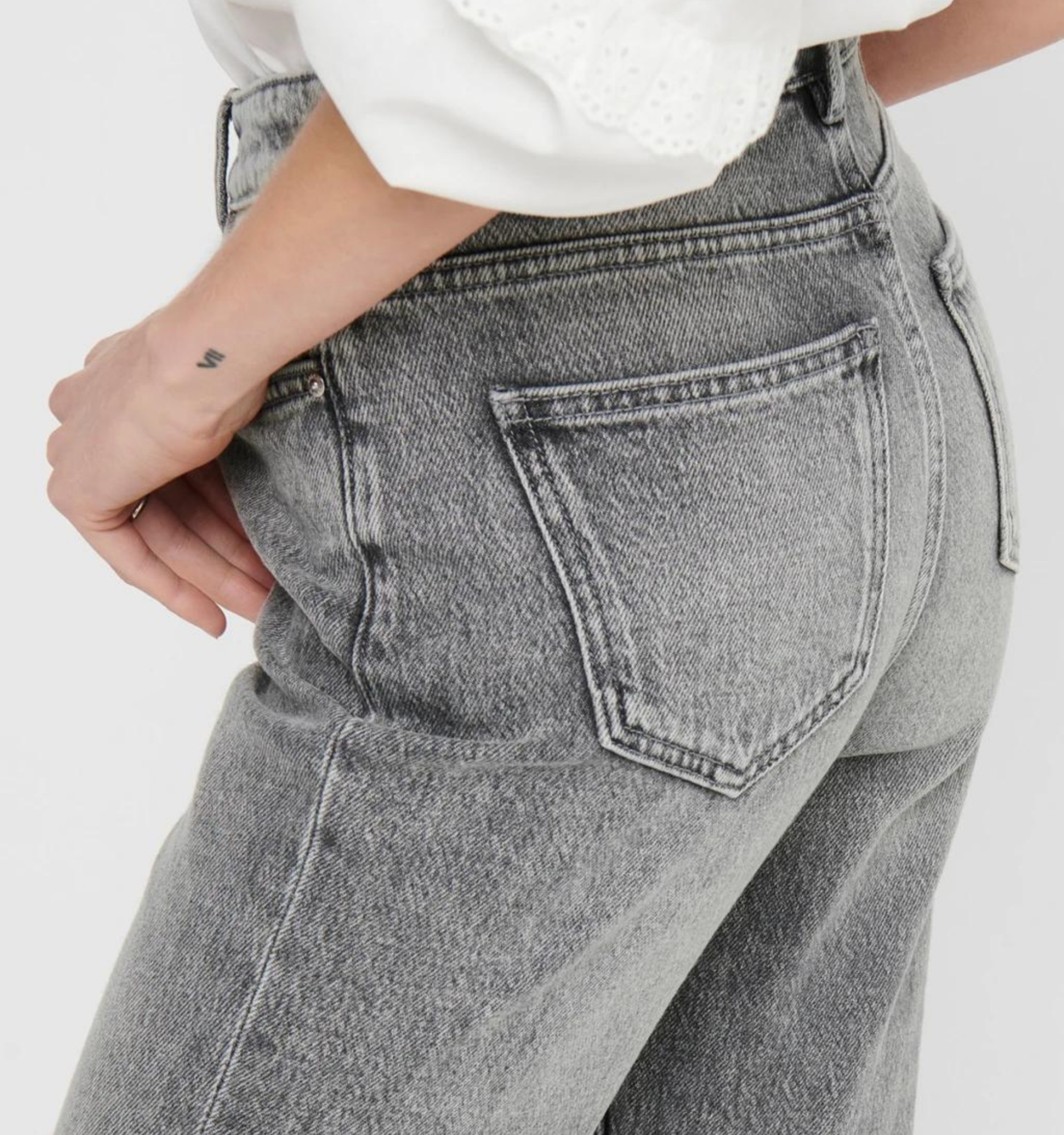 High Waist Jeans "gldEMILY" in grey