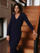 Langes Kleid "gldWIPPA" in indigo