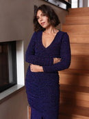 Langes Kleid "gldWIPPA" in indigo