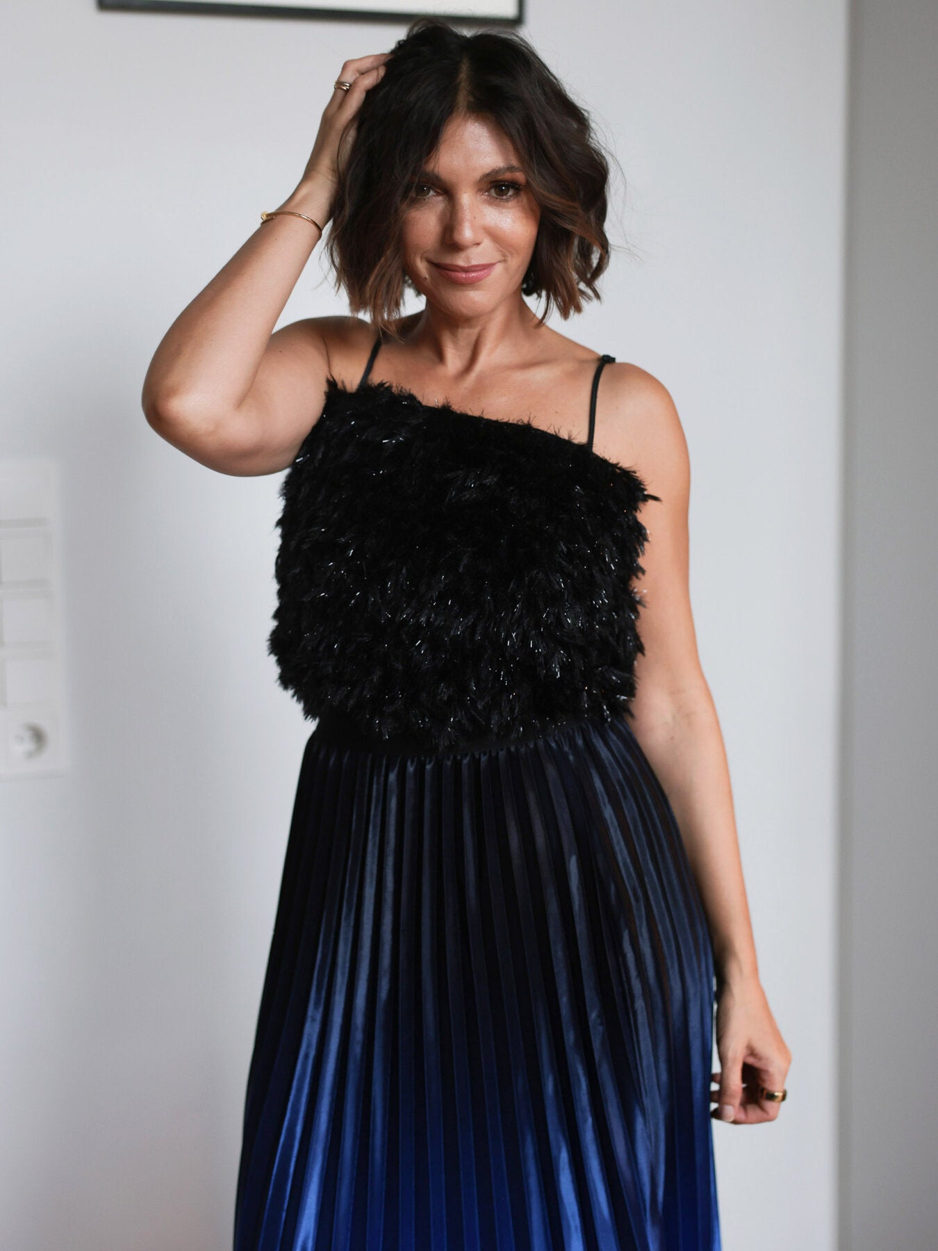 Crop Top "gldTUFT" in schwarz