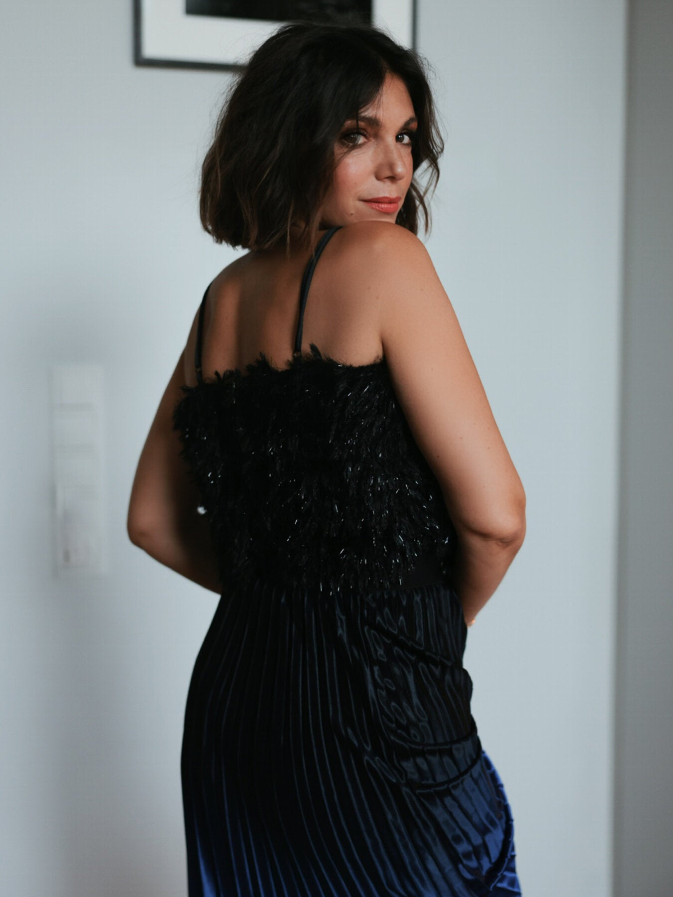 Crop Top "gldTUFT" in schwarz
