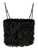 Crop Top "gldTUFT" in schwarz