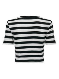 Crop Top "gldTALMA" in schwarz weiß gestreift