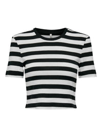 Crop Top "gldTALMA" in schwarz weiß gestreift