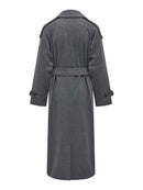 Langer grauer Trenchcoat "gldMAISY" mit Wolle