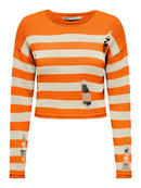 Crop Pulli "gldMARLA" in weiß/orange