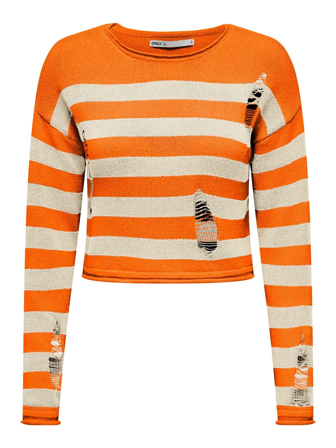 Crop Pulli "gldMARLA" in weiß/orange