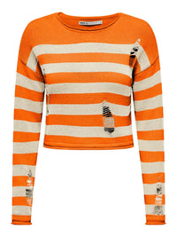 Crop Pulli "gldMARLA" in weiß/orange