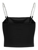 Top "gldUNINA" mit Perlenträgern Black
