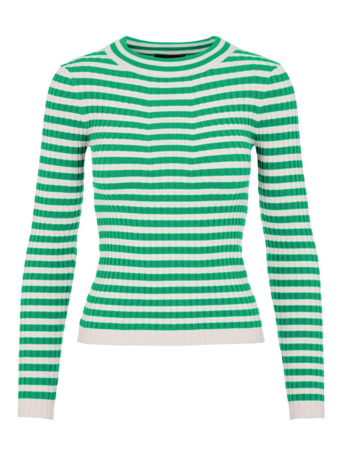Langärmliges geripptes Top "gldCRISTA" in mint/weiß