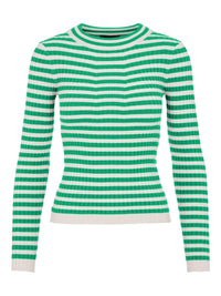 Langärmliges geripptes Top "gldCRISTA" in mint/weiß