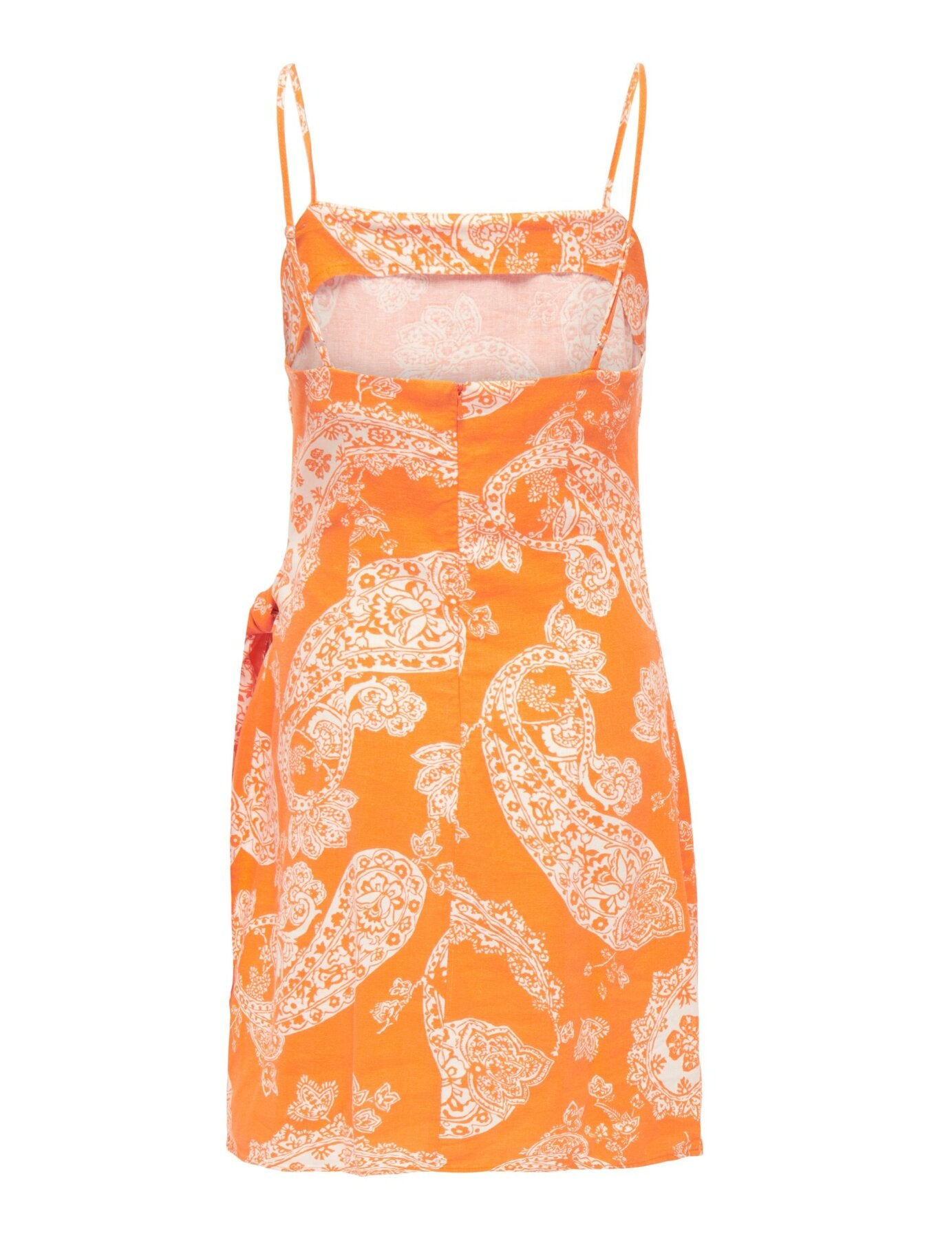 Kurzes Leinen-Kleid "gldCARO" in orange