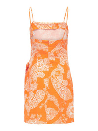 Kurzes Leinen-Kleid "gldCARO" in orange