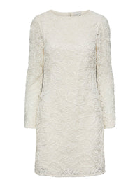 Weißes Kleid "gldLEONOR" mit 3D-Details