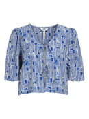 Gemusterte Bluse "gldDAYA" in blau