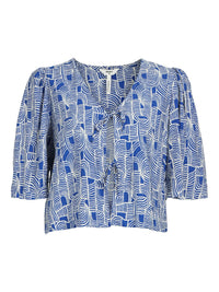 Gemusterte Bluse "gldDAYA" in blau