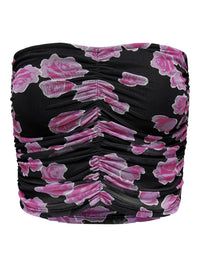 Bandeau Top "gldPARIS" mit Blumenprint