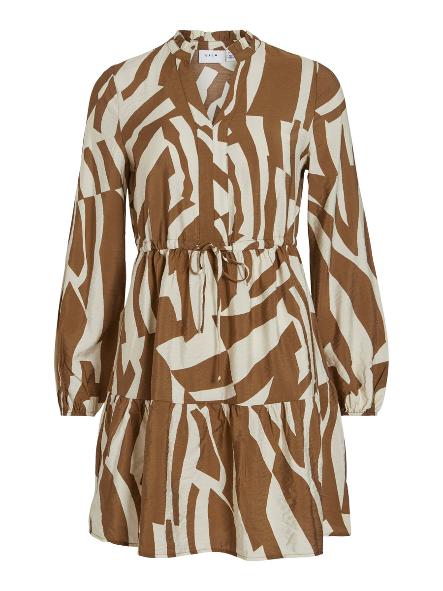 Kurzes Kleid "gldDOGMA" in braun/beige