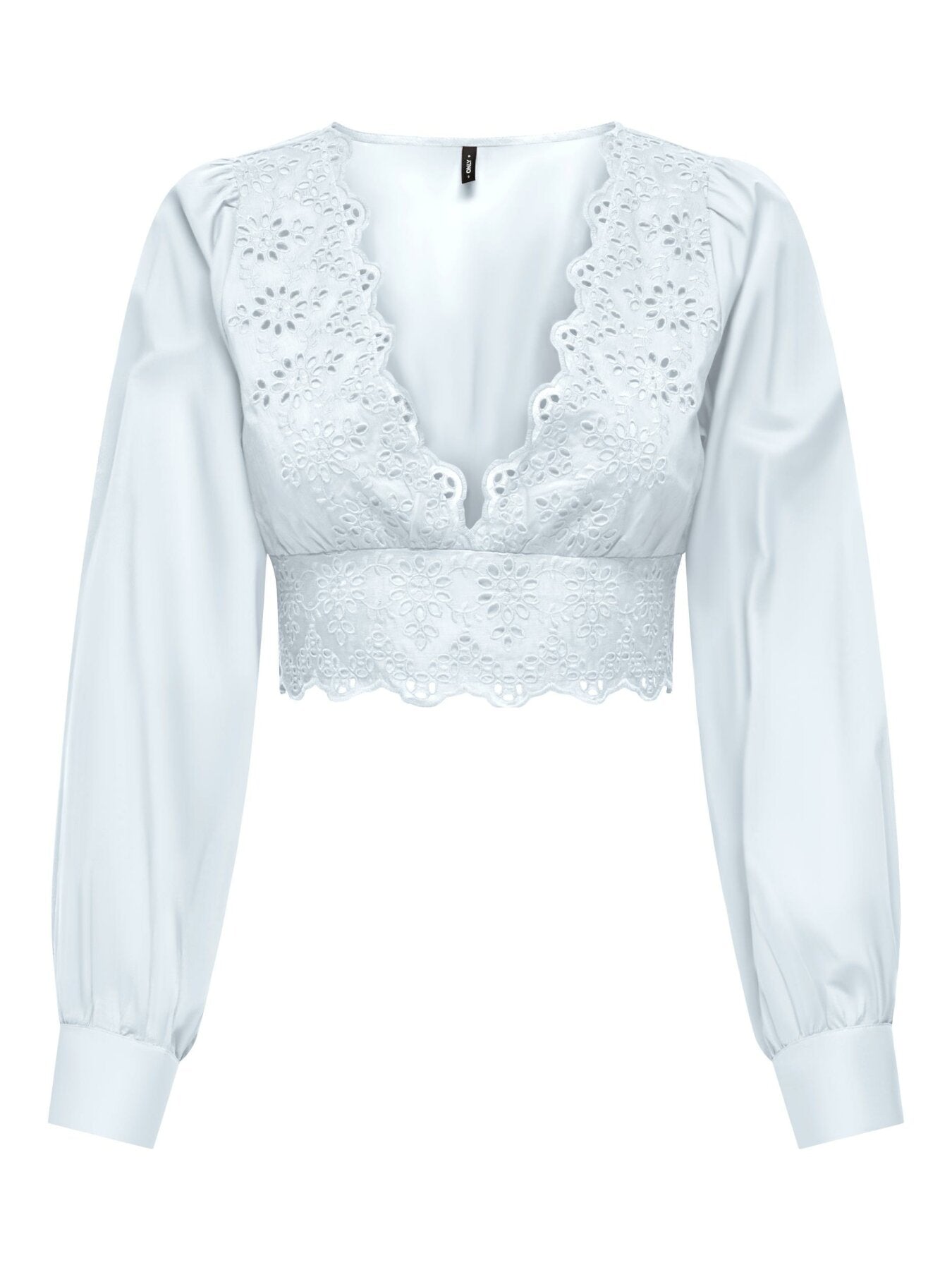 Bluse mit Lochspitze "gldLOU" in weiß