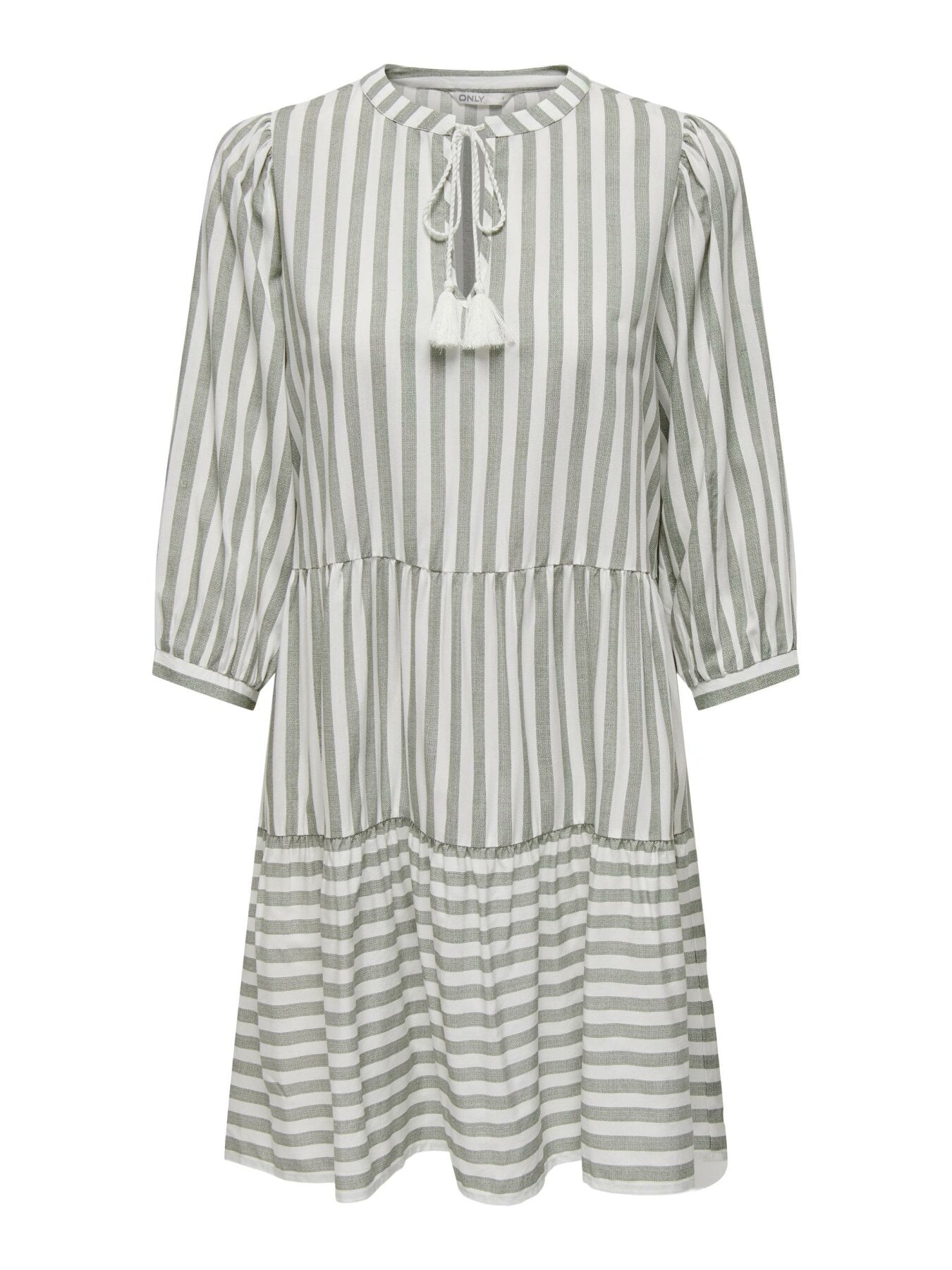 Kurzes gestreiftes Kleid "gldKAYA" in weiß/grün