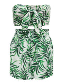 Bandeau Top & Short Set "gldMIRA" in grün/weiß