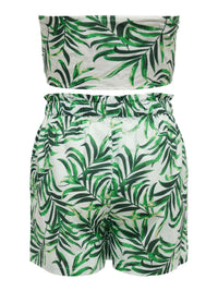 Bandeau Top & Short Set "gldMIRA" in grün/weiß