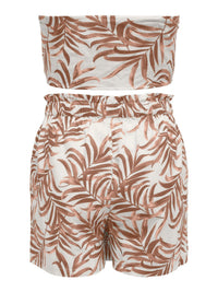 Bandeau Top & Short Set "gldMIRA" in braun/weiß