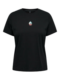 T-Shirt "gldFOODIE" in schwarz