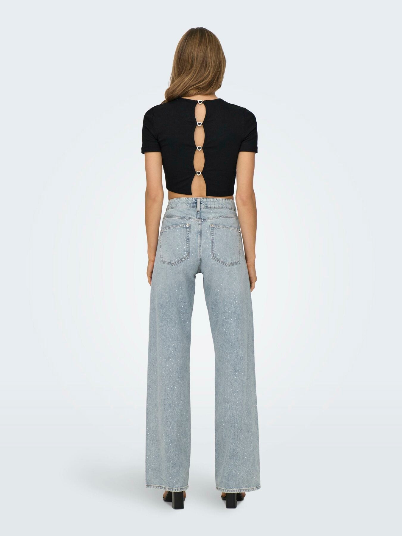 Crop T-Shirt "gldRENE" in schwarz