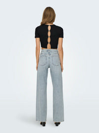 Crop T-Shirt "gldRENE" in schwarz