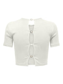 Crop T-Shirt "gldRENE" in weiß