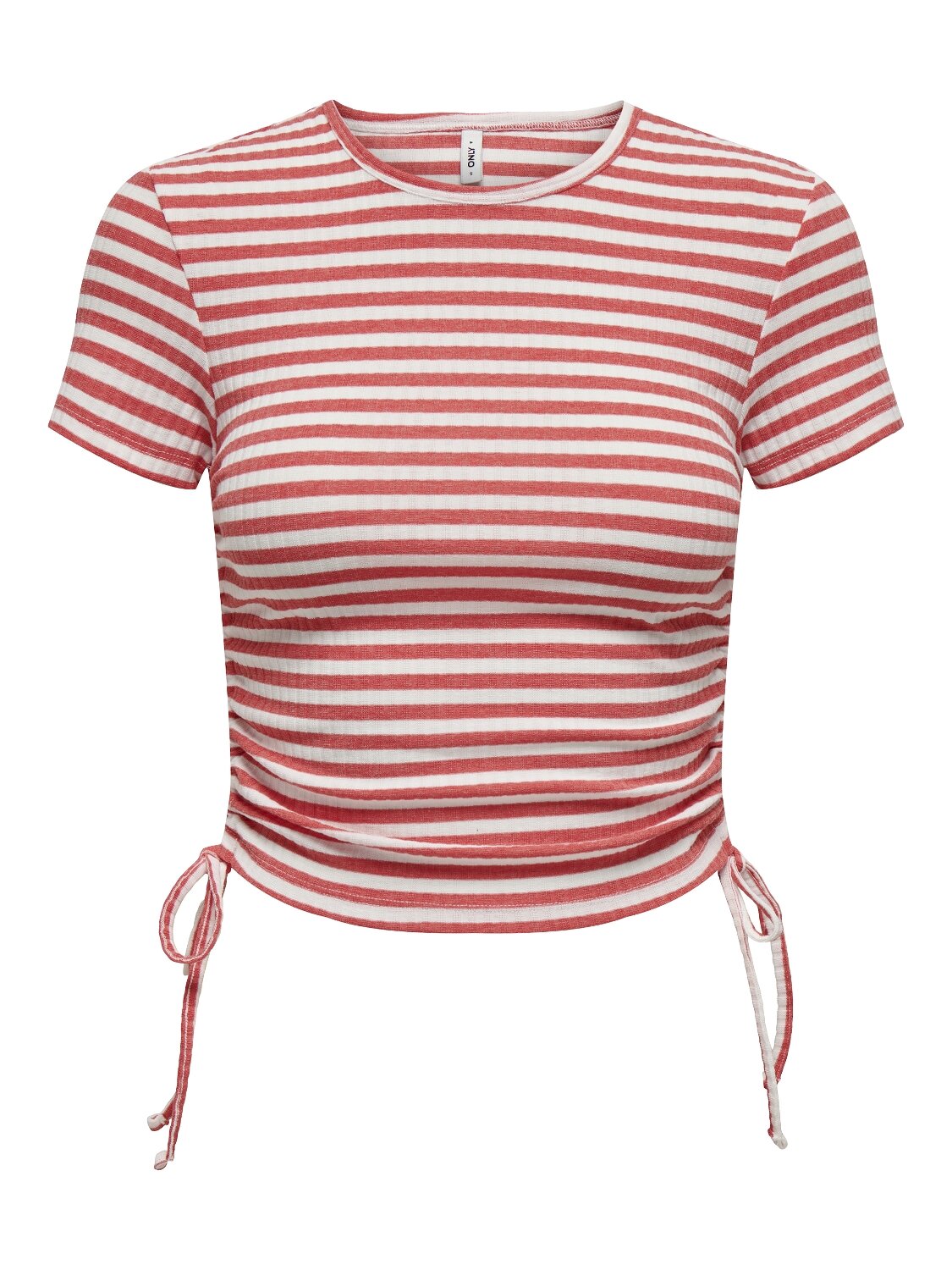Kurzes T-Shirt "gldWENDY" rot/weiß gestreift