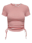 Kurzes T-Shirt "gldWENDY" rot/weiß gestreift