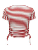 Kurzes T-Shirt "gldWENDY" rot/weiß gestreift