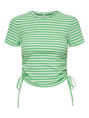 Kurzes T-Shirt "gldWENDY" in grün/weiß
