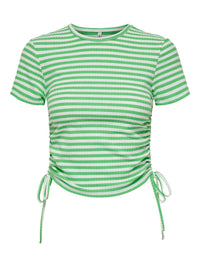 Kurzes T-Shirt "gldWENDY" in grün/weiß