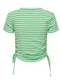 Kurzes T-Shirt "gldWENDY" in grün/weiß