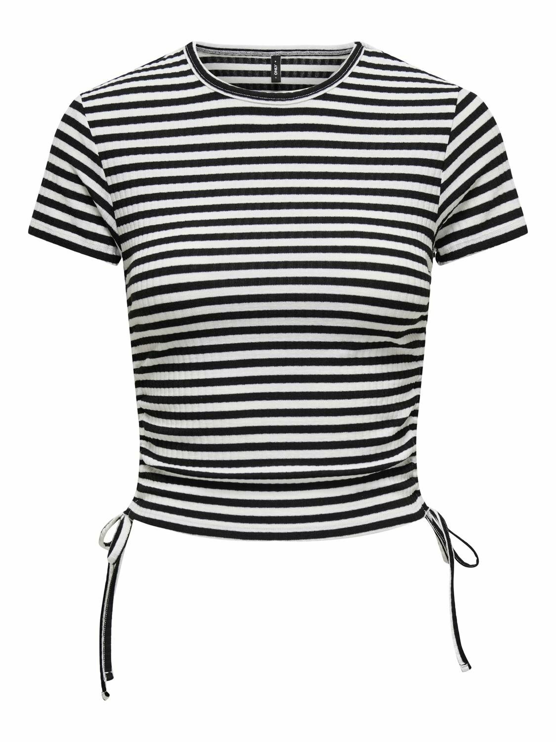 Kurzes T-Shirt "gldWENDY" in schwarz/weiß