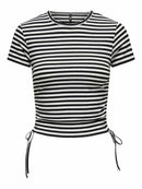 Kurzes T-Shirt "gldWENDY" in schwarz/weiß