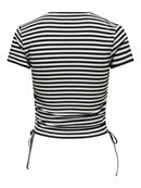 Kurzes T-Shirt "gldWENDY" in schwarz/weiß
