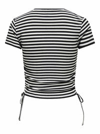 Kurzes T-Shirt "gldWENDY" in schwarz/weiß