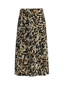 Midirock "gldPELLA" mit Leoprint in Satinoptik