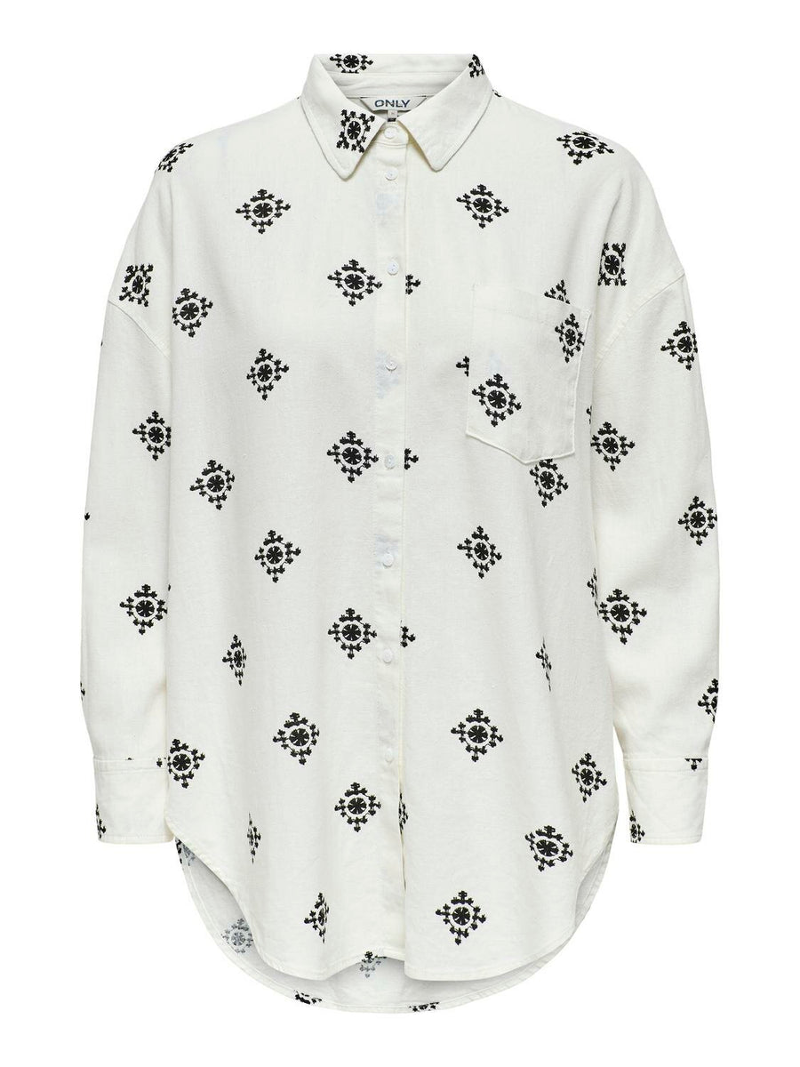 Leinen-Bluse "gldCORINA-CARO" in Cloud Dancer
