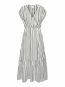Midikleid "gldTHYRA" mit Streifen aus Musselin Cloud Dancer