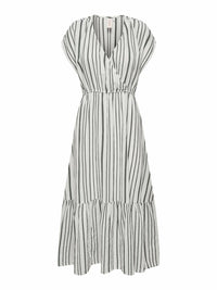 Midikleid "gldTHYRA" mit Streifen aus Musselin Cloud Dancer