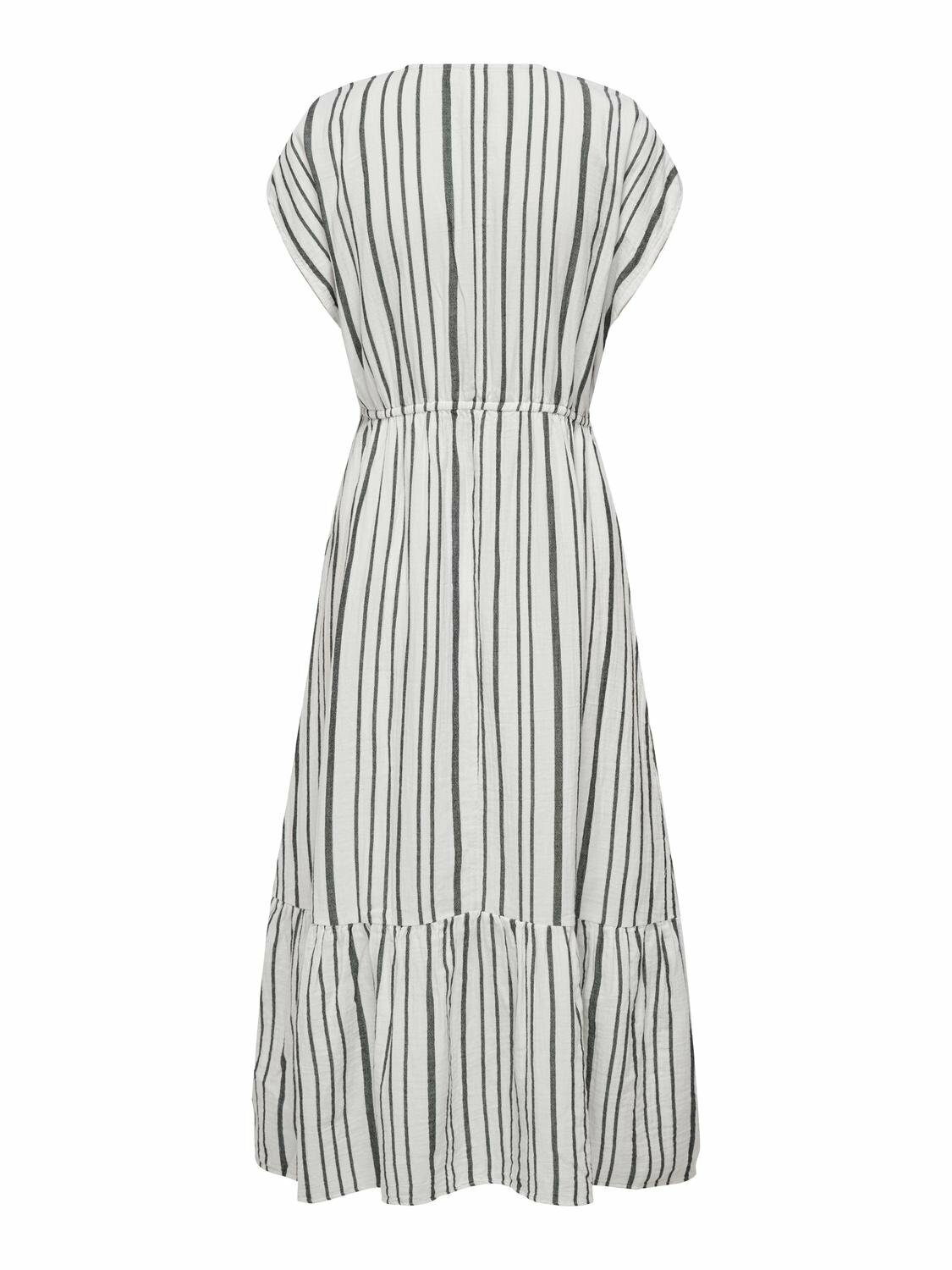 Midikleid "gldTHYRA" mit Streifen aus Musselin Cloud Dancer