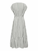 Midikleid "gldTHYRA" mit Streifen aus Musselin Cloud Dancer