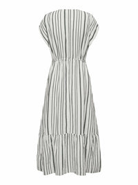 Midikleid "gldTHYRA" mit Streifen aus Musselin Cloud Dancer