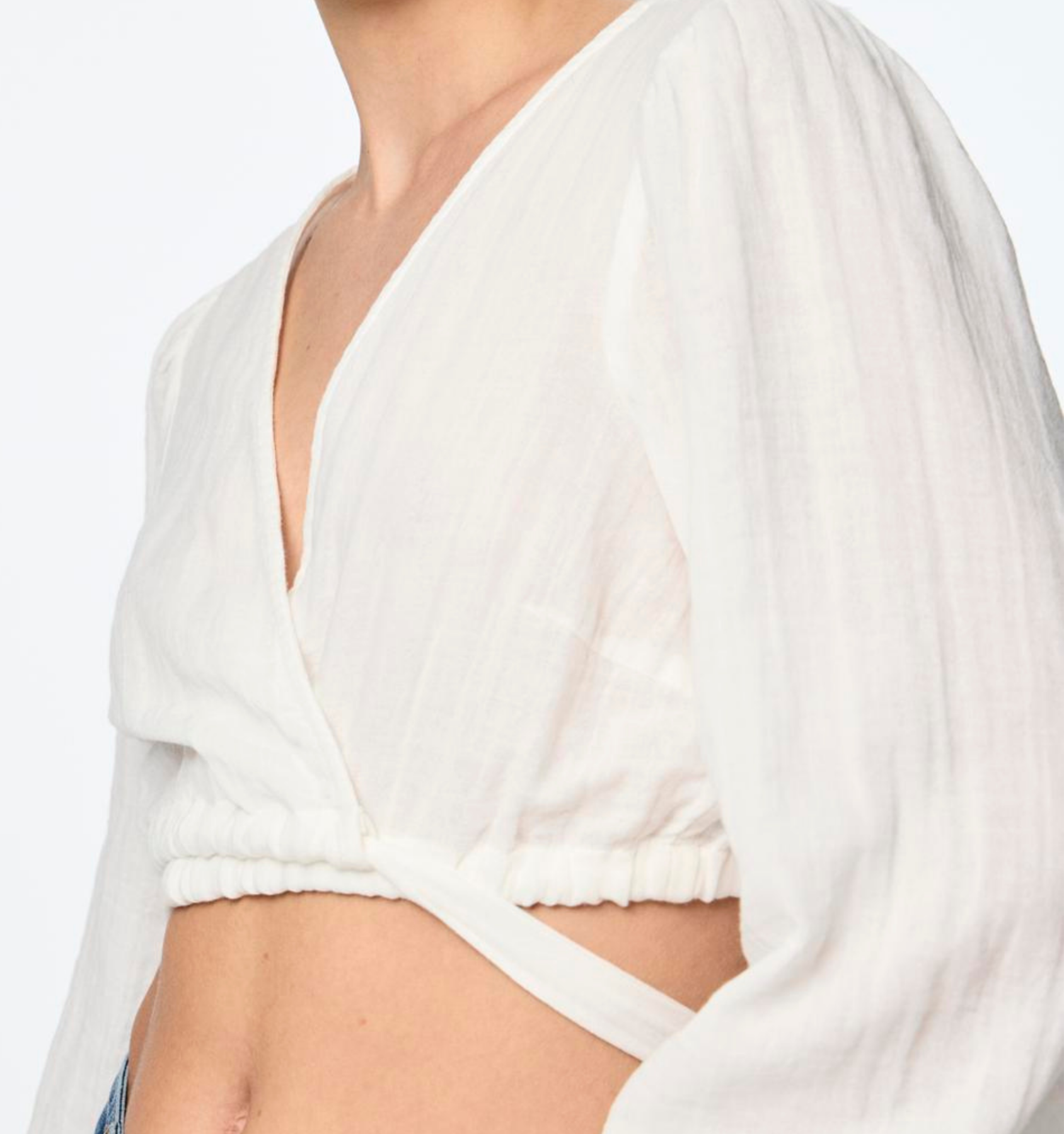 Langärmelige Musselin-Bluse "gldASTINA" in weiß
